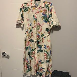 Floral dress with belt